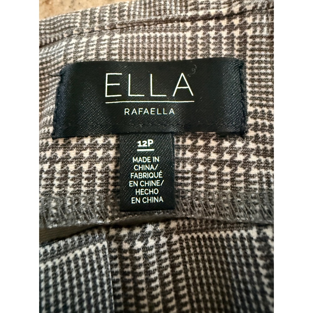 Ella Rafaella Plaid Sailor Pant 12P Grey Flare High Waist Career Preppy Academia - Picture 6 of 8